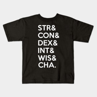 Tabletop RPG Attributes Kids T-Shirt